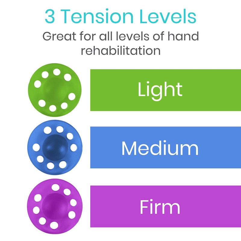 Vive Finger Exerciser Strengthener (3 Pack) - Hand Therapy Equipment for Grip Strength - Extensor Forearm Trainer Kit - Occupational Stretcher Balls for Fingers, Arthritis, Carpal Tunnel, Guitar - Image 2