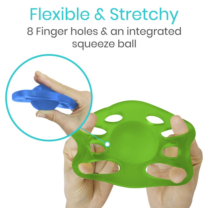 Vive Finger Exerciser Strengthener (3 Pack) - Hand Therapy Equipment for Grip Strength - Extensor Forearm Trainer Kit - Occupational Stretcher Balls for Fingers, Arthritis, Carpal Tunnel, Guitar - Image 5