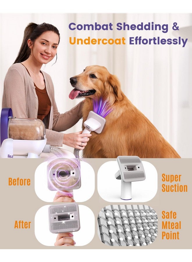oneisall Dog Hair Vacuum & Dog Grooming Kit/Low Noise Dog Grooming Vacuum12kpa,Dog Vacuum for Shedding Grooming for Pet Hair&Home Cleaning - Image 2