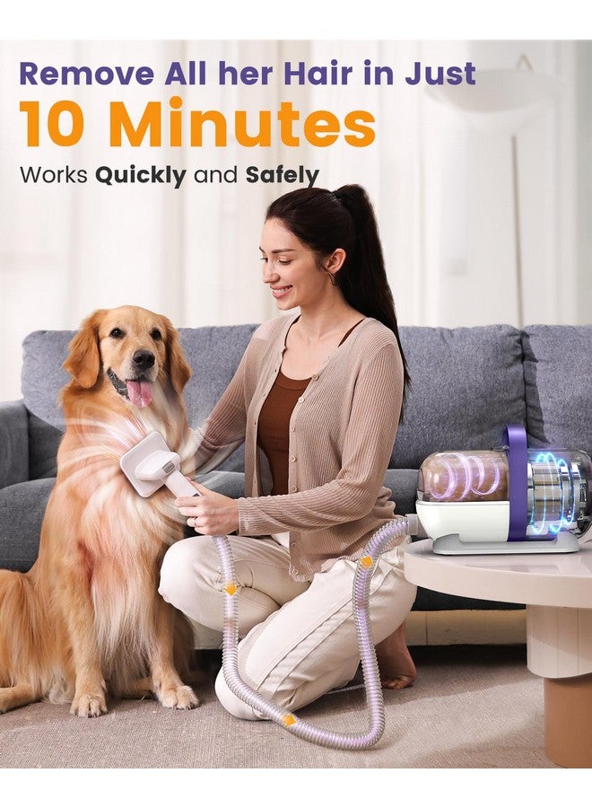 oneisall Dog Hair Vacuum & Dog Grooming Kit/Low Noise Dog Grooming Vacuum12kpa,Dog Vacuum for Shedding Grooming for Pet Hair&Home Cleaning - Image 4