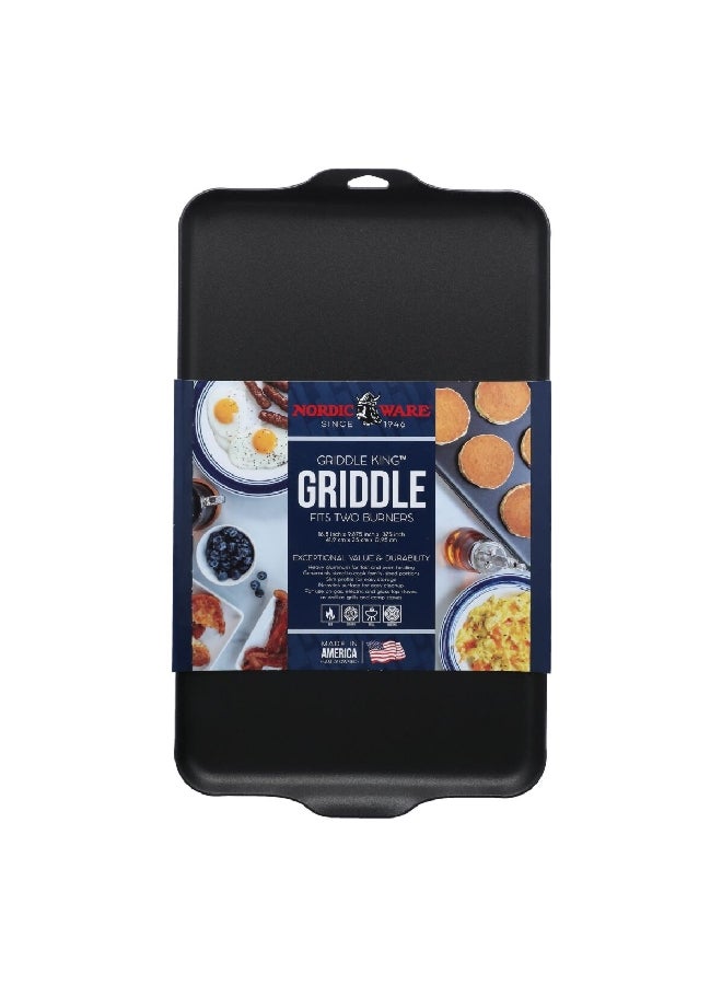 نورديك وير مشواة مستطيلة من الألومنيوم ذات مشعلين من جريلد كينج، سوداء، 26.1 × 44.45 × 2.3 سم، 10230 - Image 1