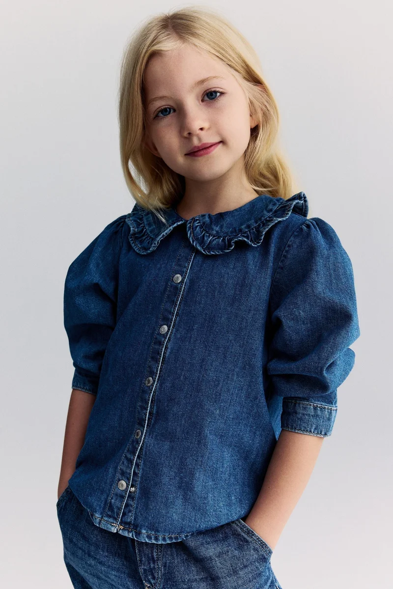 H&M Collared denim blouse