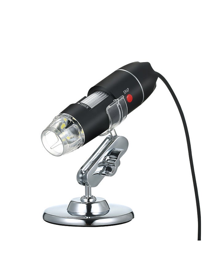 ماركة غير محددة مجهر رقمي USB كاميرا تكبير 1600X 8 مصابيح LED مع حامل مكبر فحص محمول باليد  - Image 3