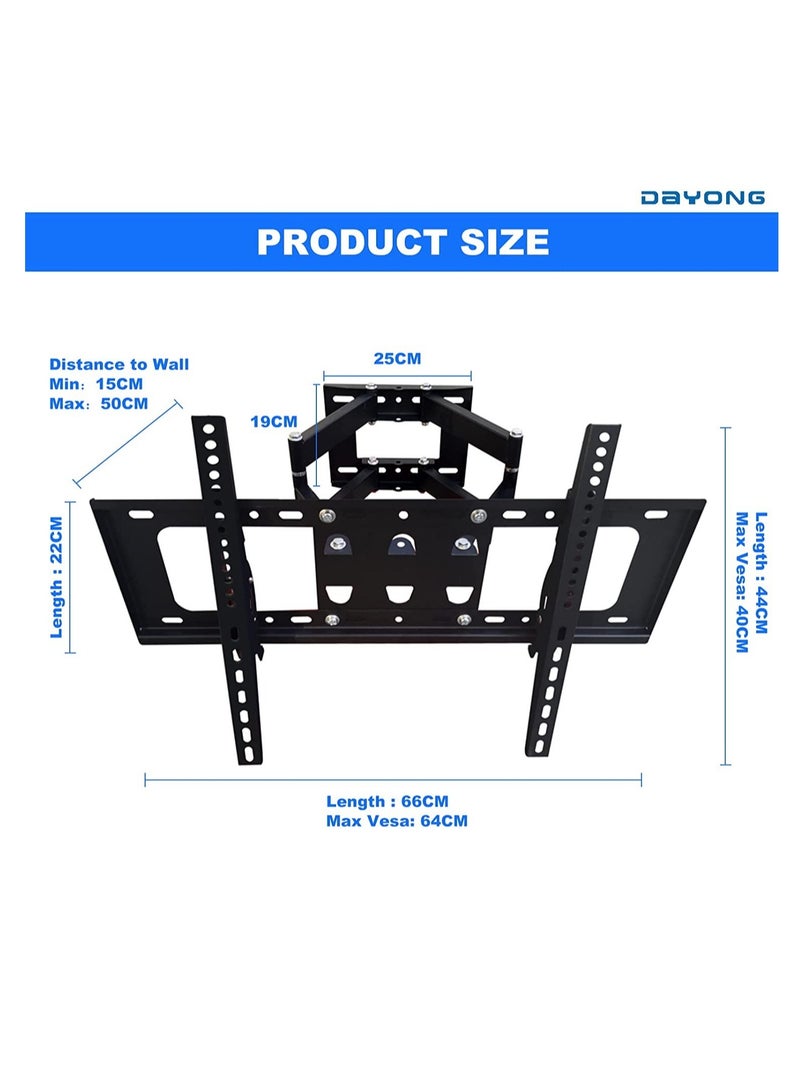 ELTRAZONE Full Motion TV Wall Mount for Most 32-70 inch TVs,Dual Articulating Arms Swivel and Tilt for LED LCD Flat & Curved TV TV Wall Mount Bracket Holds up to 30kg ​Max VESA 600x400mm - Image 2