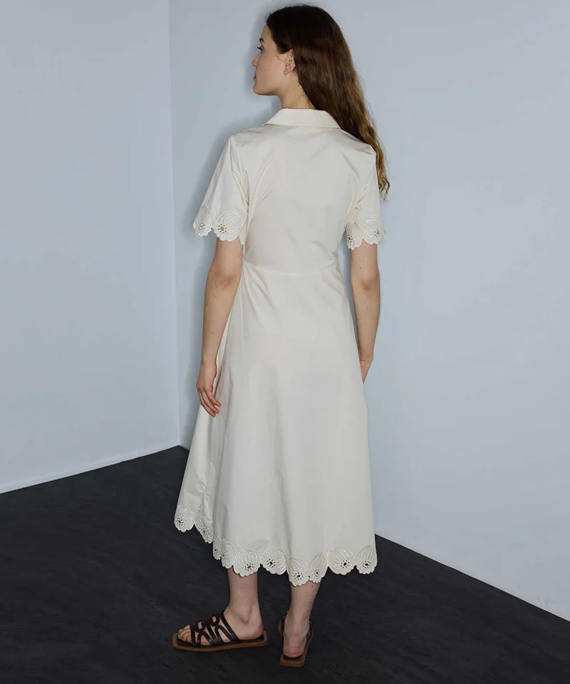 Ipekyol  Embroidered Wrap Poplin Dress for Women | Best Price UAE