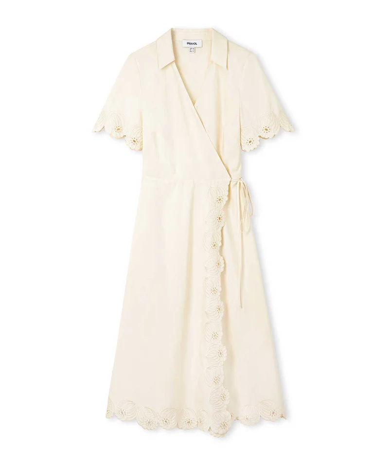 Ipekyol  Embroidered Wrap Poplin Dress for Women | Best Price UAE