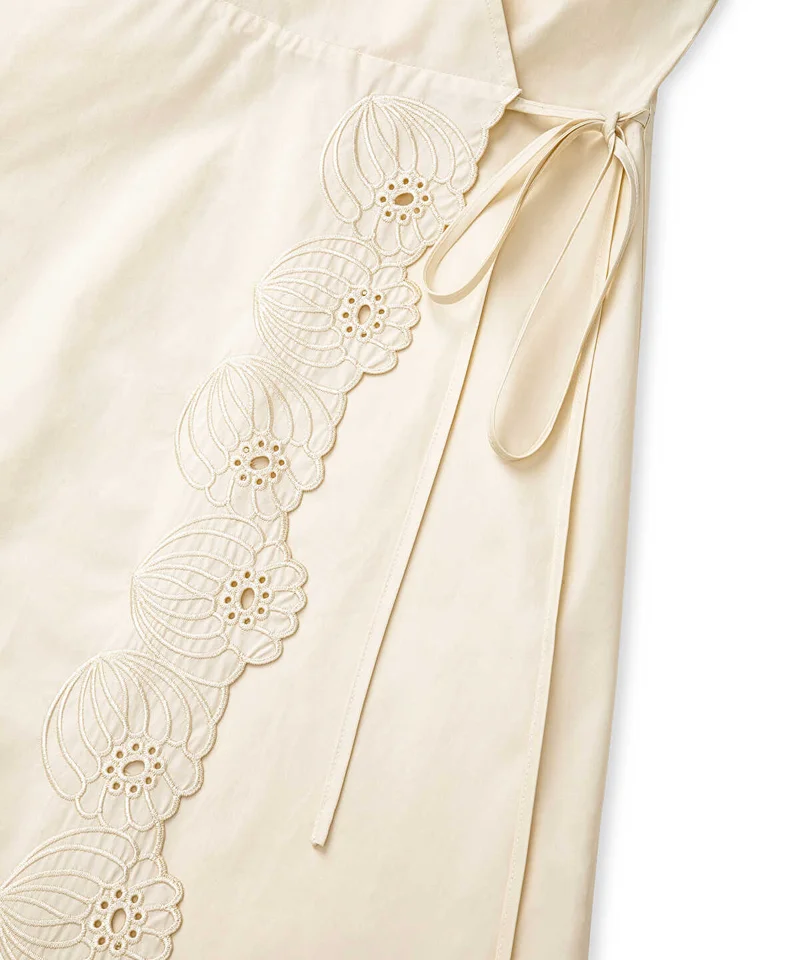 Ipekyol  Embroidered Wrap Poplin Dress for Women | Best Price UAE