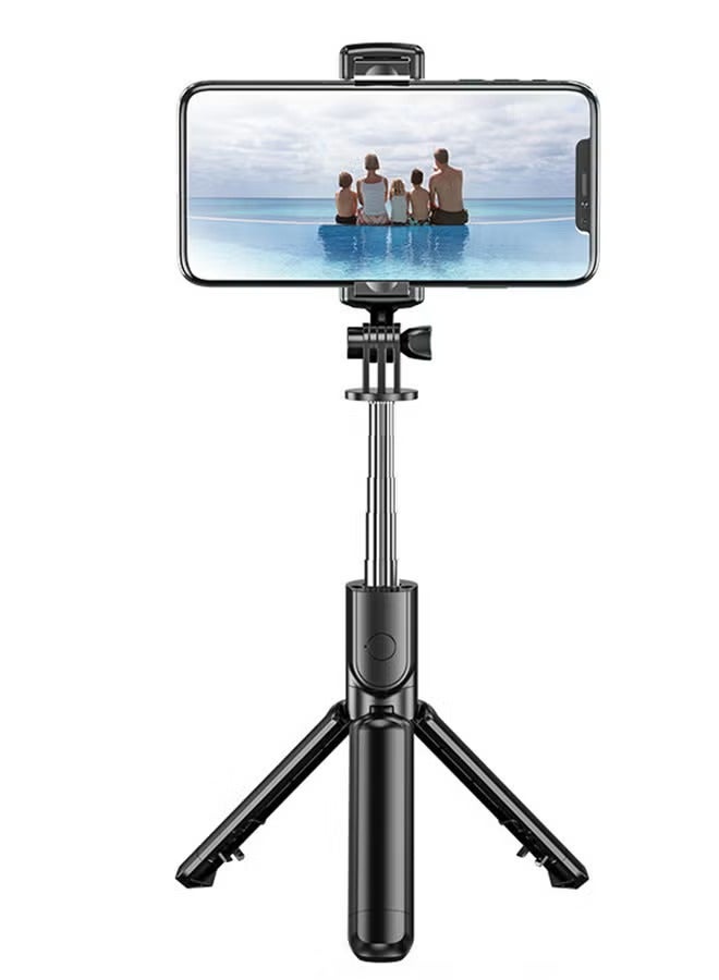 S03 Bluetooth 4.0 Mini Selfie Stick for SmartPhones Camera Black - Image 1