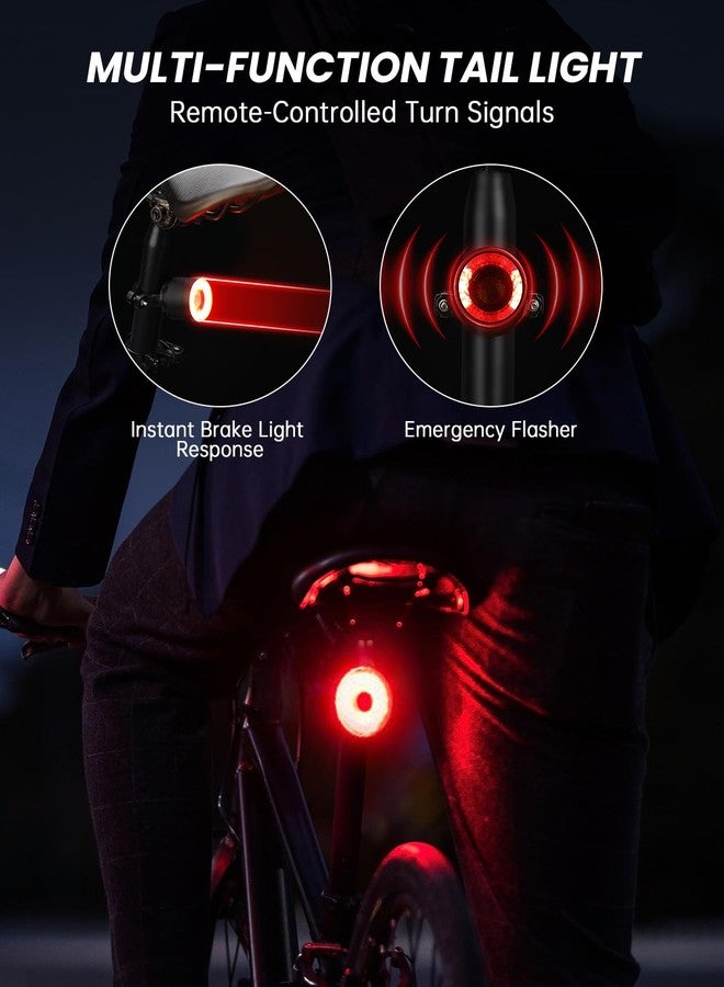 ONVIAN Super Bright USB Rechargeable Bike Lights for Night Riding, Wireless Remote Bike Lights Front and Back, 15 Light Modes 7 Colors, Waterproof Bicycle Light Set for Adults Kids Road Mountain - Image 4