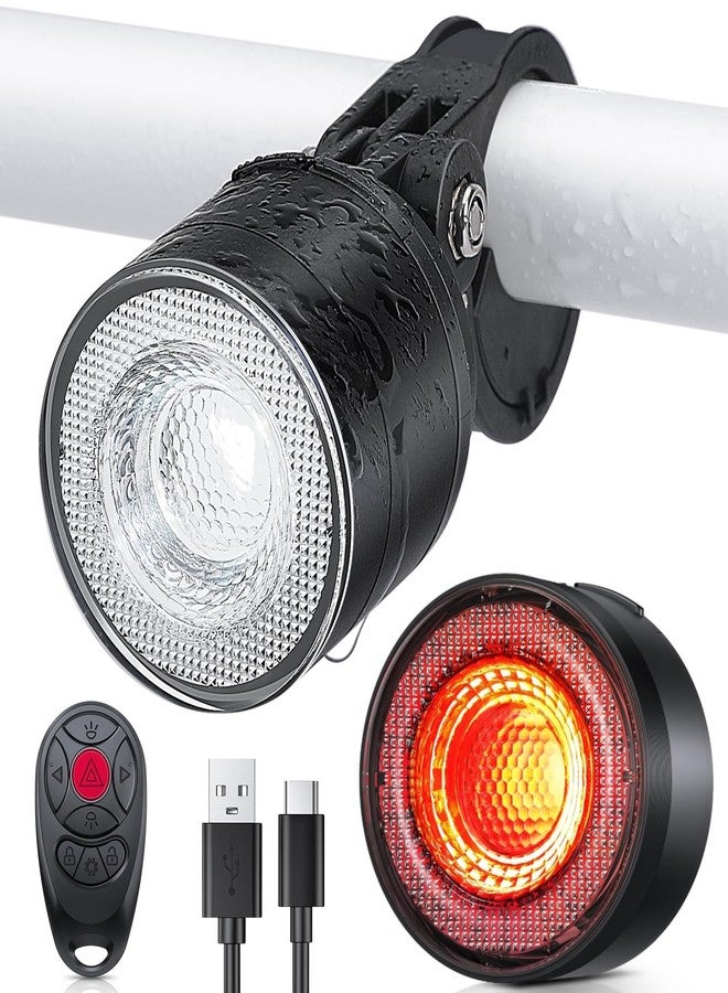 ONVIAN Super Bright USB Rechargeable Bike Lights for Night Riding, Wireless Remote Bike Lights Front and Back, 15 Light Modes 7 Colors, Waterproof Bicycle Light Set for Adults Kids Road Mountain - Image 1