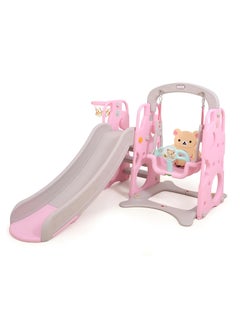 EMZJ Constellation 3-in-1 Indoor & Outdoor Kids Swing and Slide Set with Basketball Hoop and Armrests – Fun Playground Equipment for Toddlers (Ages 1-6)  - Image 1