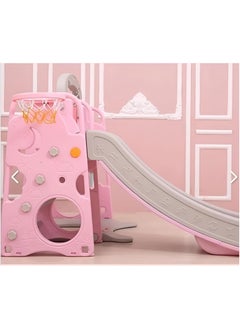 EMZJ Constellation 3-in-1 Indoor & Outdoor Kids Swing and Slide Set with Basketball Hoop and Armrests – Fun Playground Equipment for Toddlers (Ages 1-6)  - Image 3