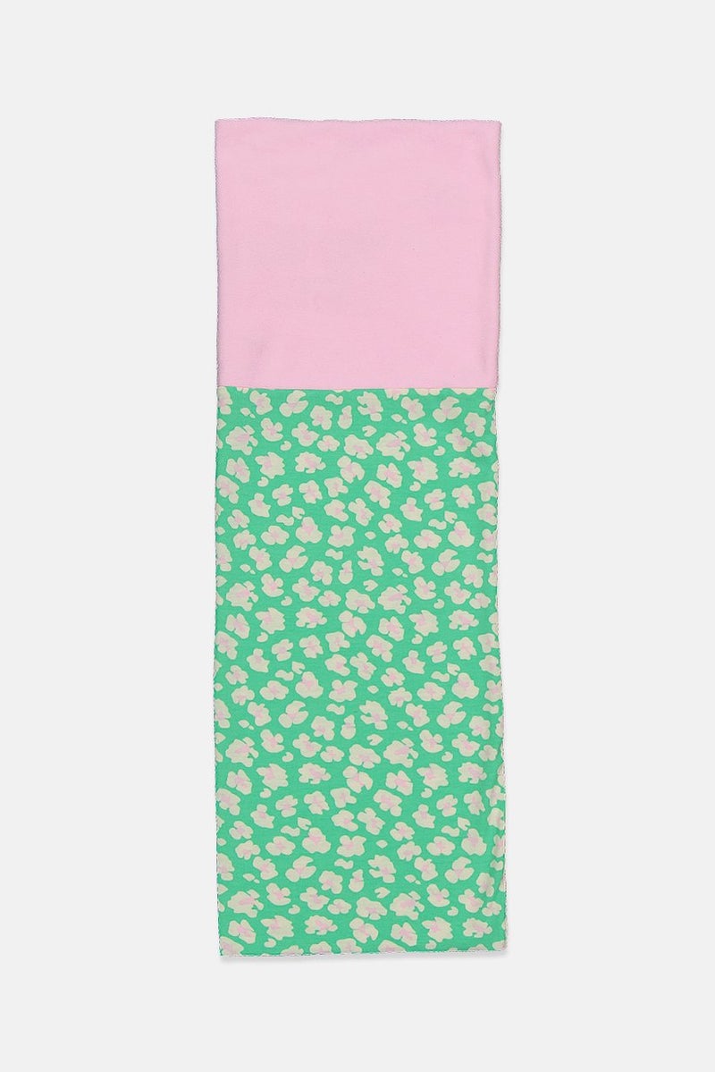Tchibo Kid Girls Recycled Multi,Functional Cloth Scarf, Pink and Green  - Image 2