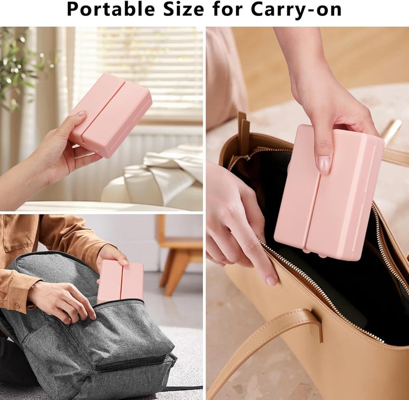 FYY Daily Pill Organizer,2 Pcs 7 Compartments Portable Pill Case Travel Pill Organizer,[Folding Design] Pill Box for Purse Pocket to Hold Vitamins,Cod Liver Oil,Supplements and Medication-Pink+Navy - Image 5
