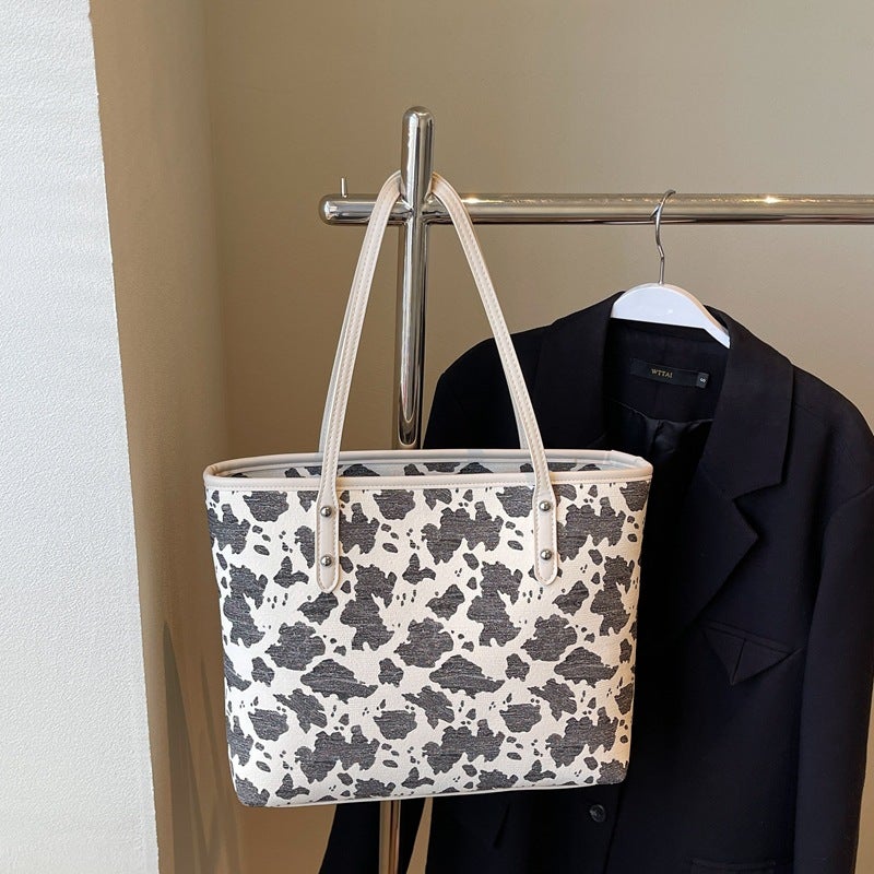 New Leopard Print Tote Bag For Women Large Capacity Commuting Versatile Handbag Retro Shopping Bag Women'S Bag - Image 1