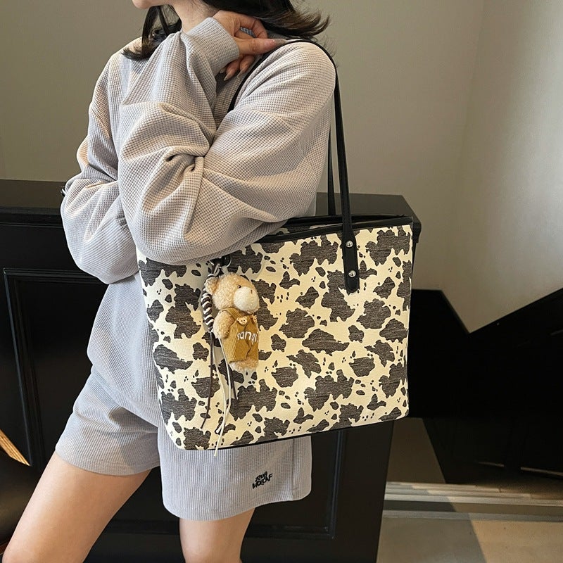 New Leopard Print Tote Bag For Women Large Capacity Commuting Versatile Handbag Retro Shopping Bag Women'S Bag - Image 4