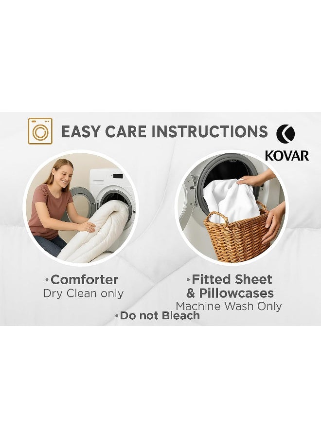 kovar لحاف كوفار، أبيض، مقاسات مفرد ومزدوج، خفيف الوزن لجميع فصول السنة - Image 2