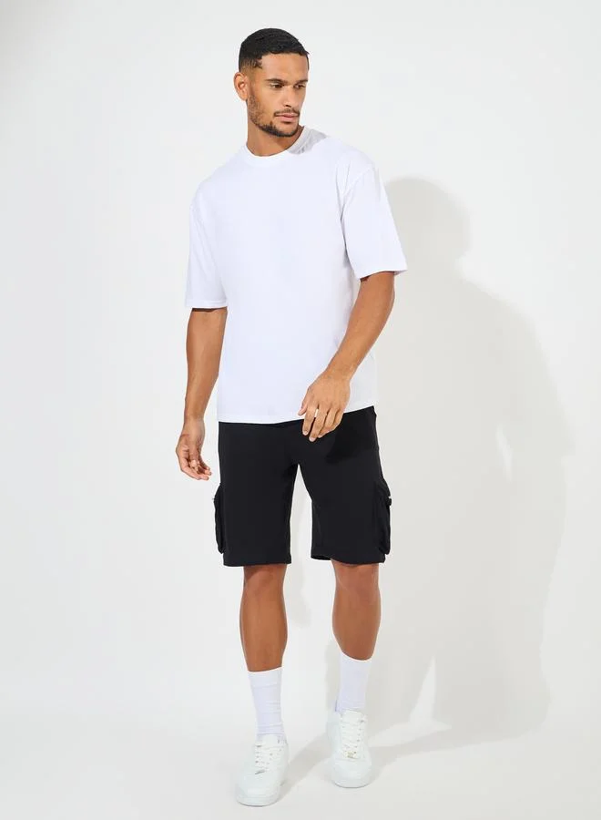 Styli Back Graphic Print Oversized Cotton Rich T-Shirt