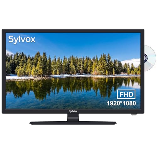 SYLVOX 27 Inch TV 12/24 Volt TV Full HD RV TV,1080P, Built-in Digital Video Disc Player and FM Radio, for Home, RV Camper and Mobile Use, Black - Image 1