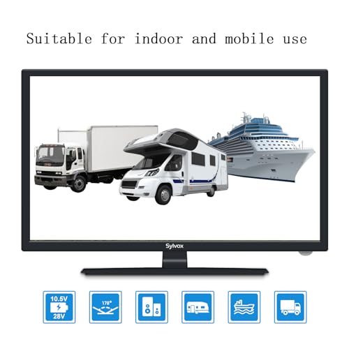 SYLVOX 27 Inch TV 12/24 Volt TV Full HD RV TV,1080P, Built-in Digital Video Disc Player and FM Radio, for Home, RV Camper and Mobile Use, Black - Image 3