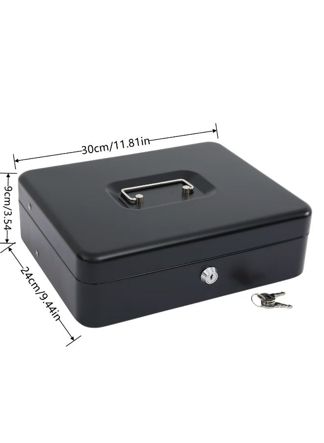 ihomeshop Handbag Cash Box, Key Lock Storage Box, Creative Coin Bank, Metal Coin Organizer for Home & Office, Classic Black - Image 3
