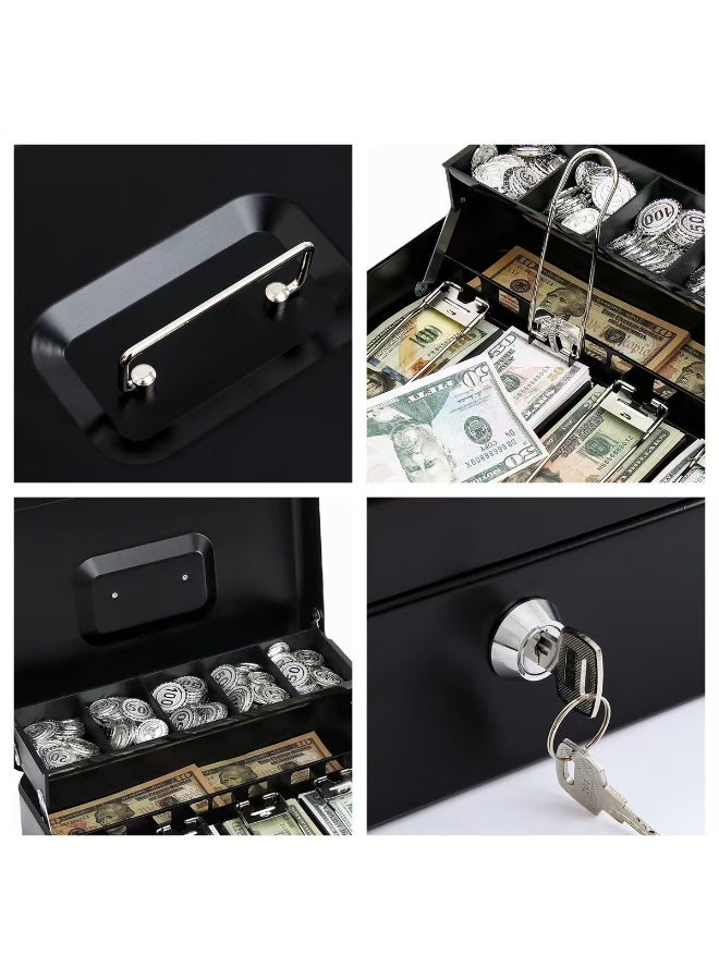 ihomeshop Handbag Cash Box, Key Lock Storage Box, Creative Coin Bank, Metal Coin Organizer for Home & Office, Classic Black - Image 4