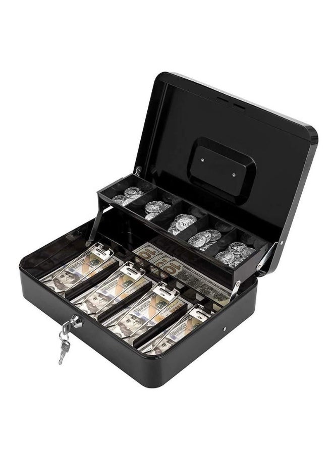 ihomeshop Handbag Cash Box, Key Lock Storage Box, Creative Coin Bank, Metal Coin Organizer for Home & Office, Classic Black - Image 1