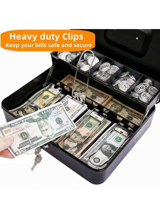 ihomeshop Handbag Cash Box, Key Lock Storage Box, Creative Coin Bank, Metal Coin Organizer for Home & Office, Classic Black - Image 2