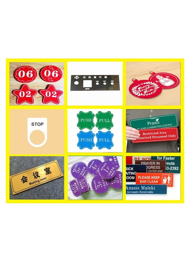 XLNT TECH 100% Laser Engraving Double Color Sheet (7" x 11“ x .040”, 12 Pieces & 12 Colors) for Interior Signs, Badges. - Image 4