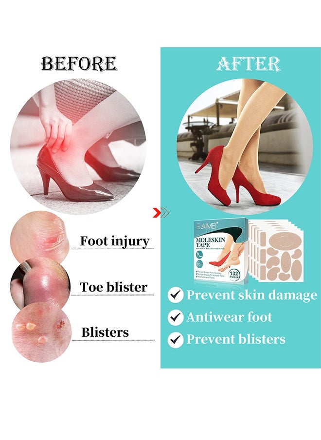 Elaimei - ELAIMEI Foot Anti-Wear Special-Shaped Stickers Anti-Wear Feet Foot Protection Anti-Wear Stickers 132 Pieces/Box - Image 1