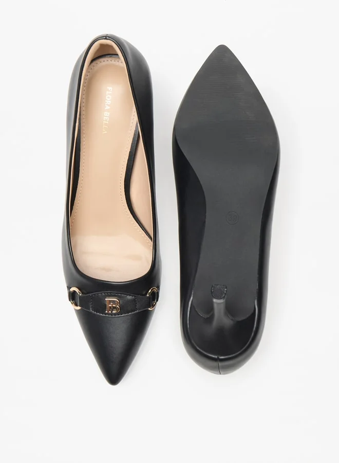 Flora Bella By Shoexpress Solid Slip-On Pumps with Stiletto Heel