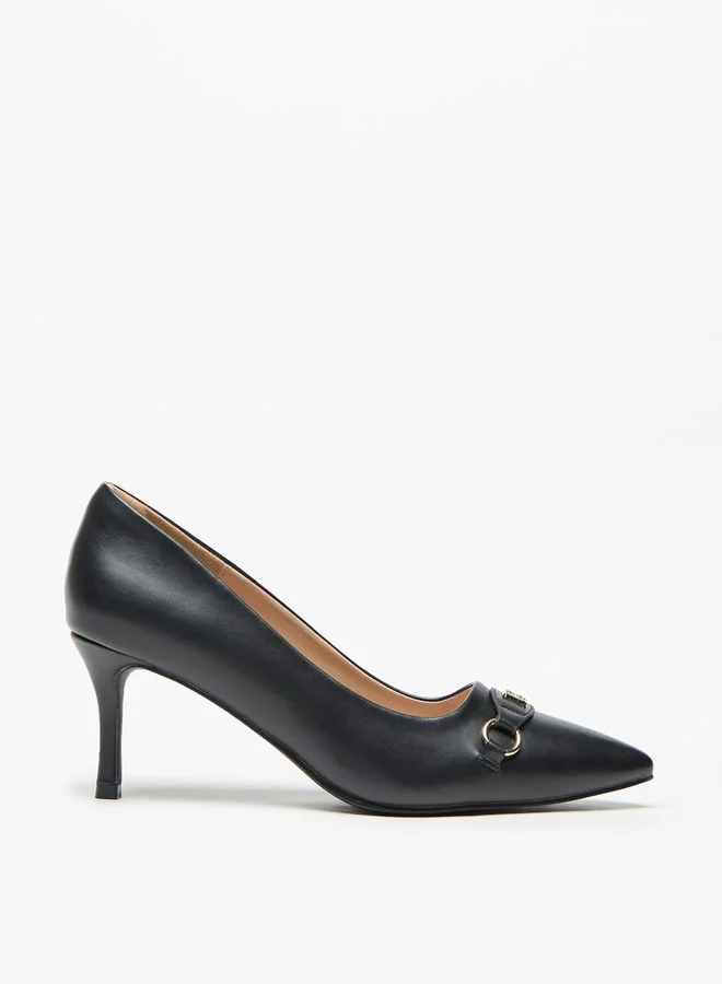 Flora Bella By Shoexpress Solid Slip-On Pumps with Stiletto Heel