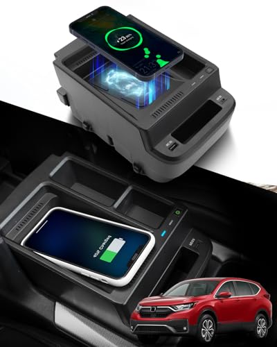 CarQiWireless Wireless Charger Center Console Organizer for Honda CRV 20172022 Upgraded Interior Car Accessory with USB Ports Fast Wireless Charging and Extra Storage - Image 1