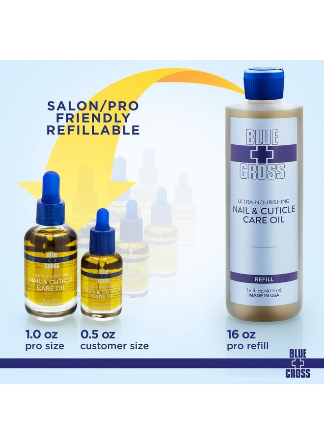 Blue Cross - Professional Nail Care All Natural Mineral Oil Free Ultranourishing Hydrating Moisturizing Nail & Cuticle Oil Lemongrass + Lavender Scented Essential Oils Made In Usa 0.5 Fl Oz/15Ml - Image 1