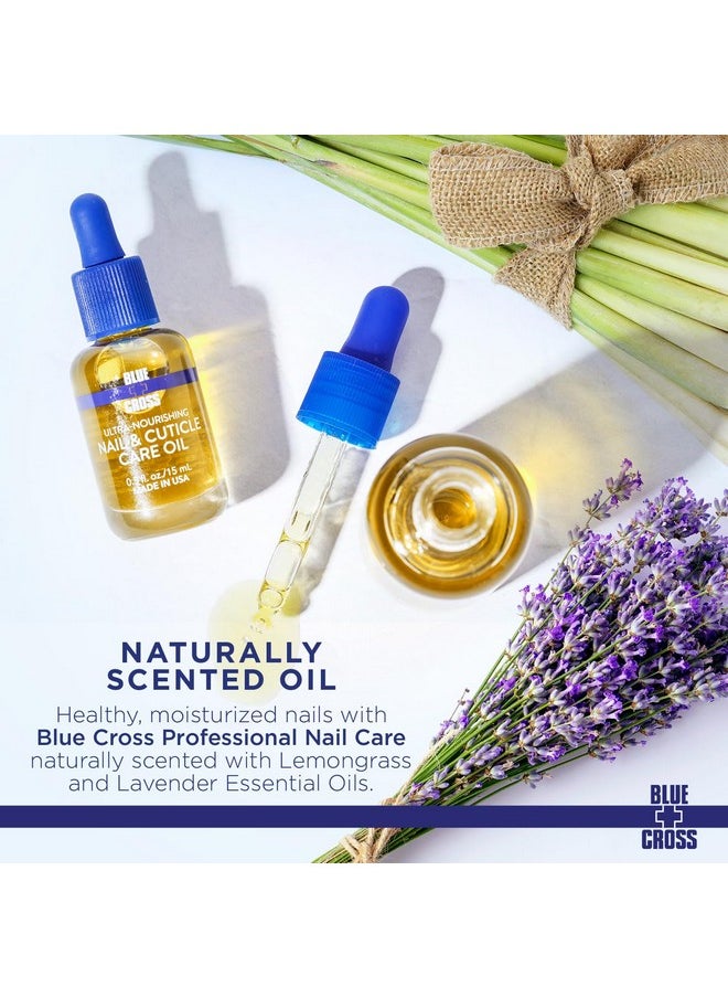 Blue Cross - Professional Nail Care All Natural Mineral Oil Free Ultranourishing Hydrating Moisturizing Nail & Cuticle Oil Lemongrass + Lavender Scented Essential Oils Made In Usa 0.5 Fl Oz/15Ml - Image 1