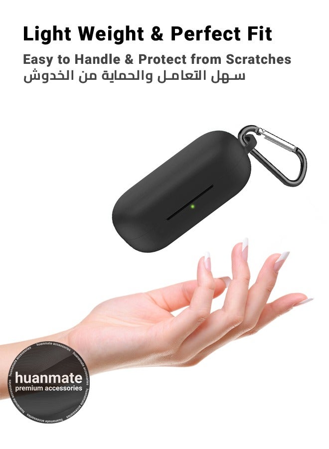 huanmate Sony WF-C700N/VZ Silicone Case Cover - Black - Made with Soft Silicone, Lightweight & Durable - Stylish Design, Accurate Cut-outs, Easy Installation & Removal  - Image 3