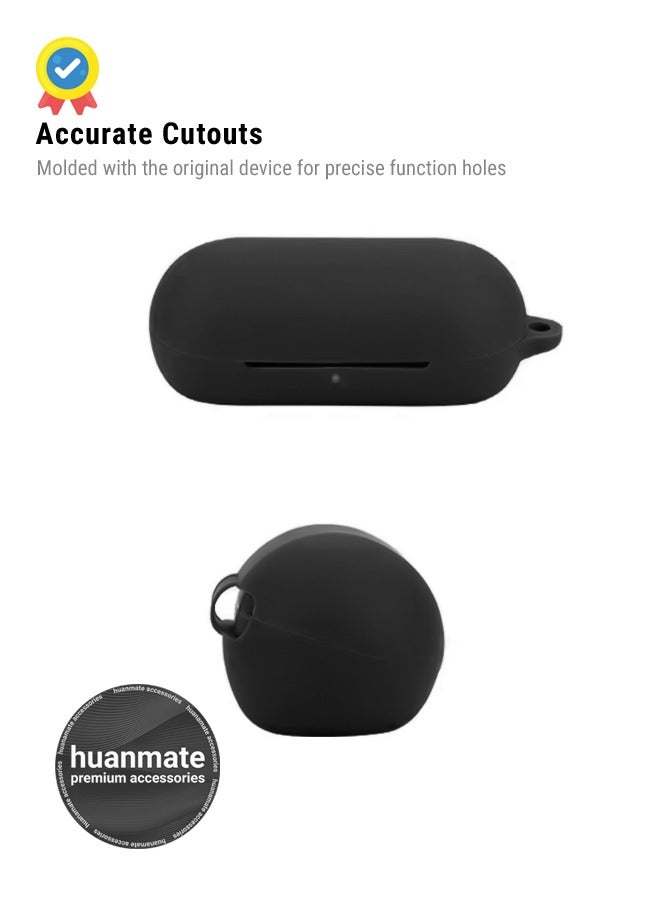 huanmate Sony WF-C700N/VZ Silicone Case Cover - Black - Made with Soft Silicone, Lightweight & Durable - Stylish Design, Accurate Cut-outs, Easy Installation & Removal  - Image 5