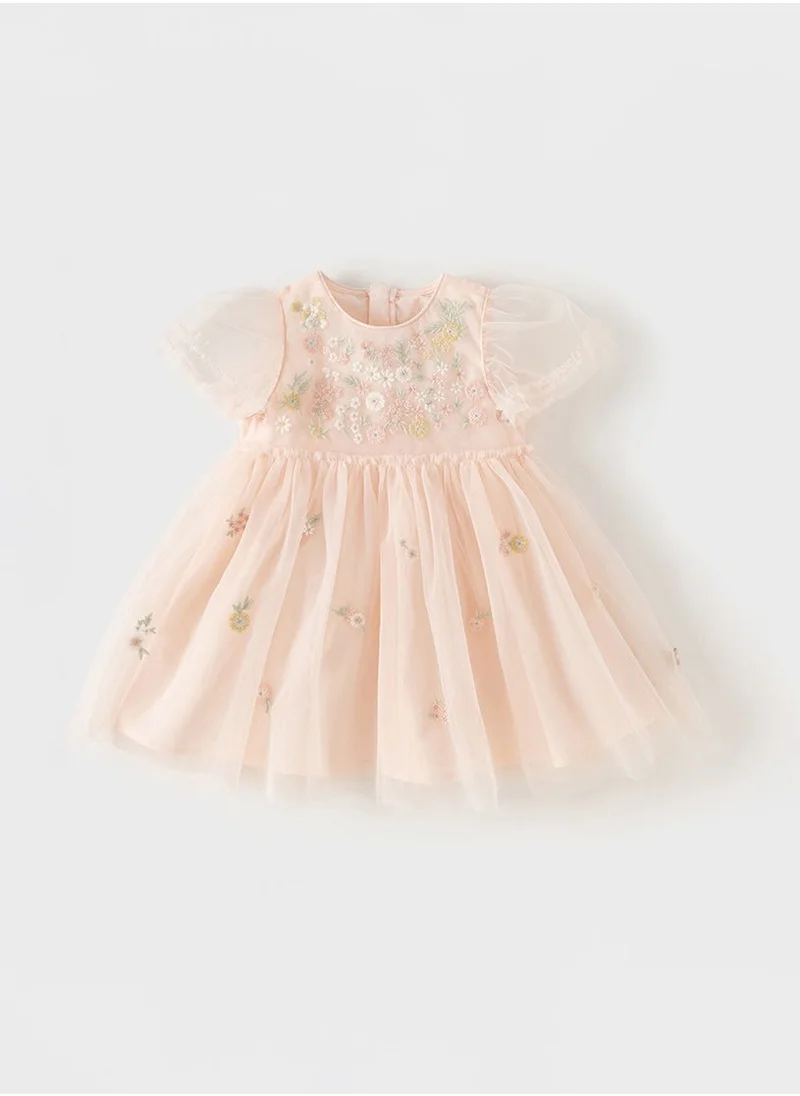 Dave & Bella Floral Embroidered Tulle Dress