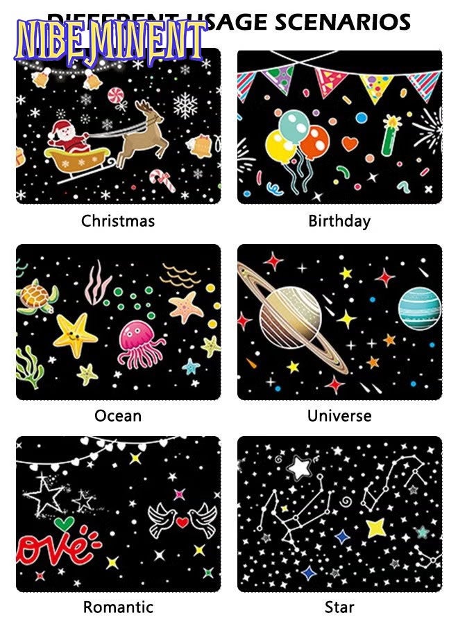 NIBEMINENT جهاز عرض النجوم ضوء الليل للأطفال، جهاز عرض ضوء الليل للأطفال مع جهاز تحكم عن بعد مؤقت تلقائي قابل للتعتيم لتزيين غرفة النوم ضوء الليل القابل لإعادة الشحن للأطفال الأولاد والبنات هدية للرضع ضوء غرفة الأطفال ضوء الليل للأطفال - Image 5