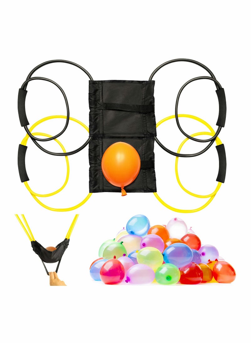 Excefore 2 Pieces Water Balloon Launcher 500 Yard with 500 Balloons, 2-3 Person Balloon Giant Sling T-shirt Launcher - Image 1