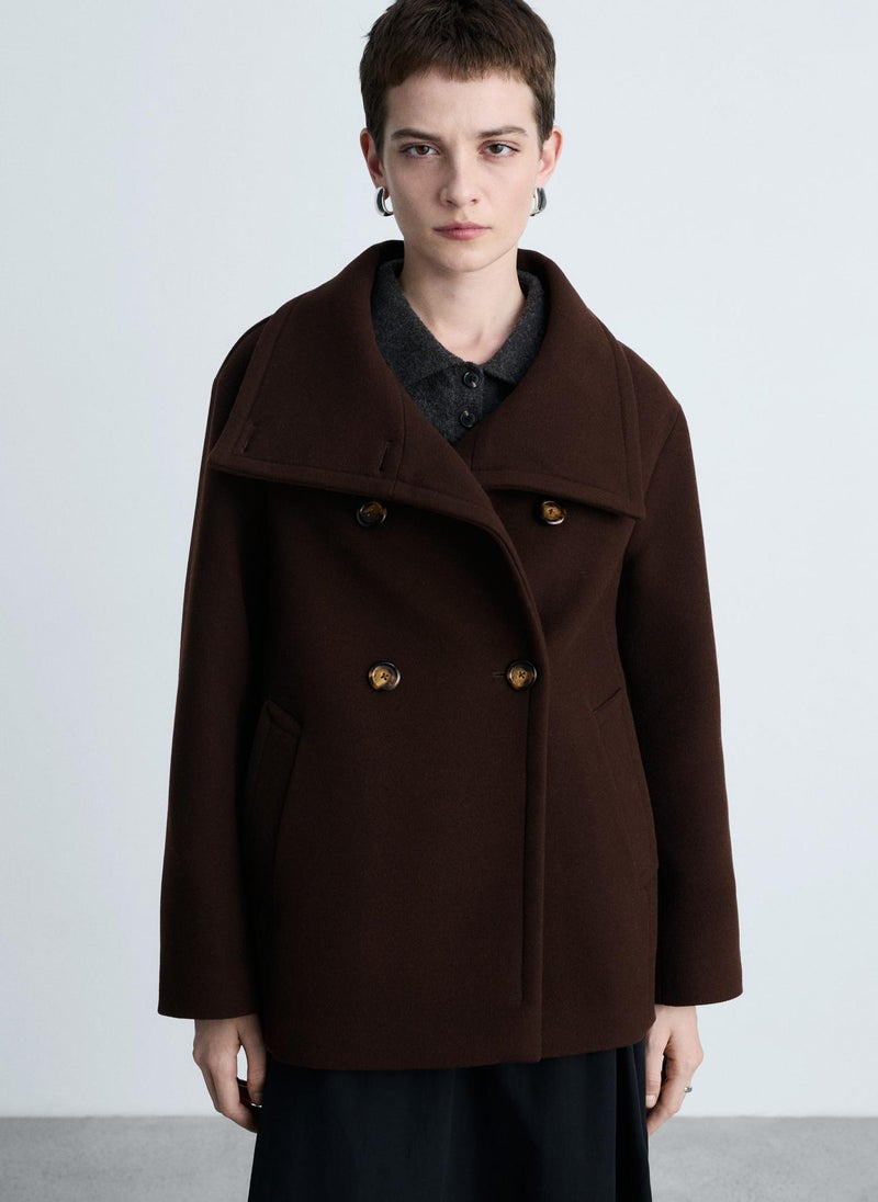 MANGO - Double-Breasted Virgin Wool Coat - Image 1