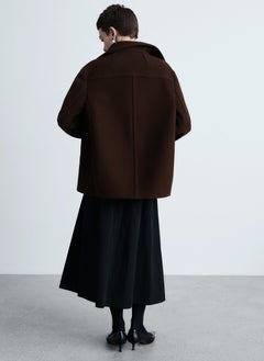 MANGO Double-Breasted Virgin Wool Coat  - Image 2