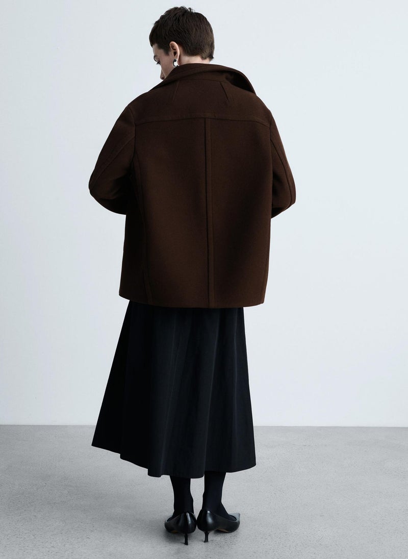 MANGO - Double-Breasted Virgin Wool Coat - Image 1