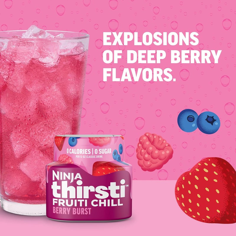 Ninja Thirsti Flavored Water Drops - FRUITI CHILL Berry Burst, Zero Calories & Sugar, Makes 17 Drinks, 3 Pack - Image 3