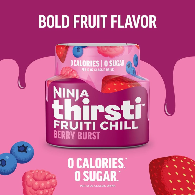 Ninja Thirsti Flavored Water Drops - FRUITI CHILL Berry Burst, Zero Calories & Sugar, Makes 17 Drinks, 3 Pack - Image 2