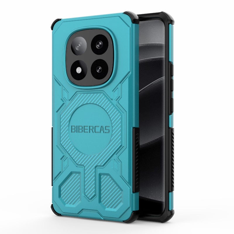 BIBERCAS For Redmi Note 14 Pro+ 5G Real Color Series Magsafe Shockproof Phone Case(Green) - Image 1