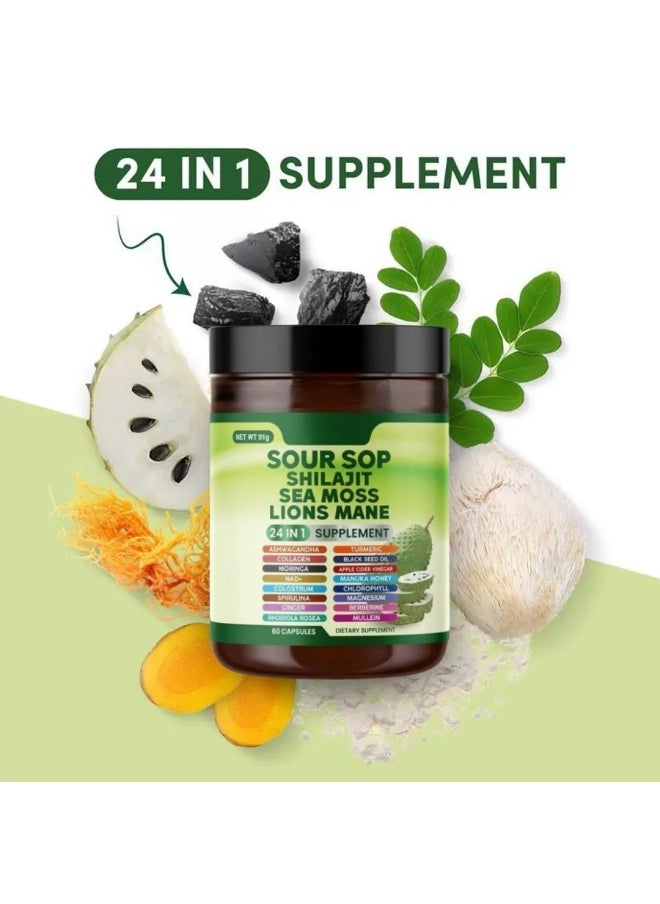 Sour 24 IN 1 Soursop Supplement Capsules 60capsules  - Image 1