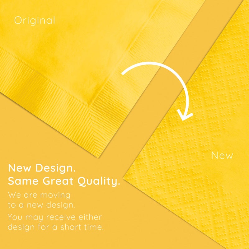 Creative Converting Touch of Color 200 Count 2-Ply Paper Beverage Napkins, School Bus Yellow , one size - 251021 - Image 5