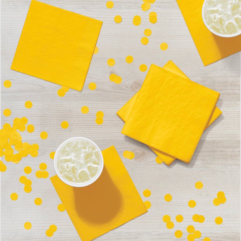 Creative Converting Touch of Color 200 Count 2-Ply Paper Beverage Napkins, School Bus Yellow , one size - 251021 - Image 4