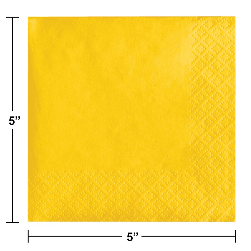 Creative Converting Touch of Color 200 Count 2-Ply Paper Beverage Napkins, School Bus Yellow , one size - 251021 - Image 3